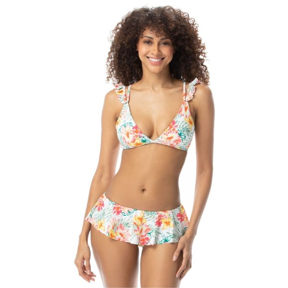 Coco Rave Tegan Ruffle Multi Strap Bikini Top L - Picture 4 of 8